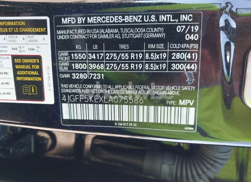 Photo 9 of 2020 Mercedes-benz Gls 450 4MATIC (VIN 4JGFF5KEXLA075586)