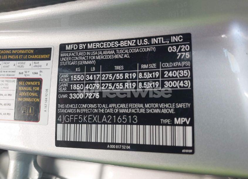 Photo 9 of 2020 Mercedes-benz Gls 450 4MATIC (VIN 4JGFF5KEXLA216513)