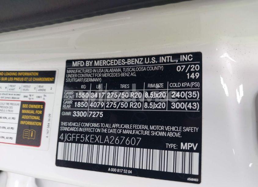 Photo 9 of 2020 Mercedes-benz Gls 450 4MATIC (VIN 4JGFF5KEXLA267607)