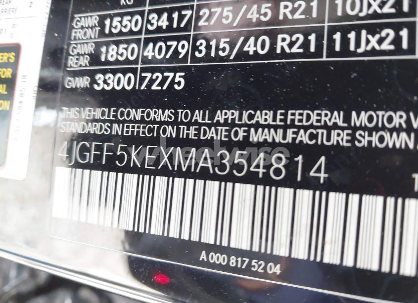 Photo 9 of 2021 Mercedes-benz Gls 450 4MATIC (VIN 4JGFF5KEXMA354814)