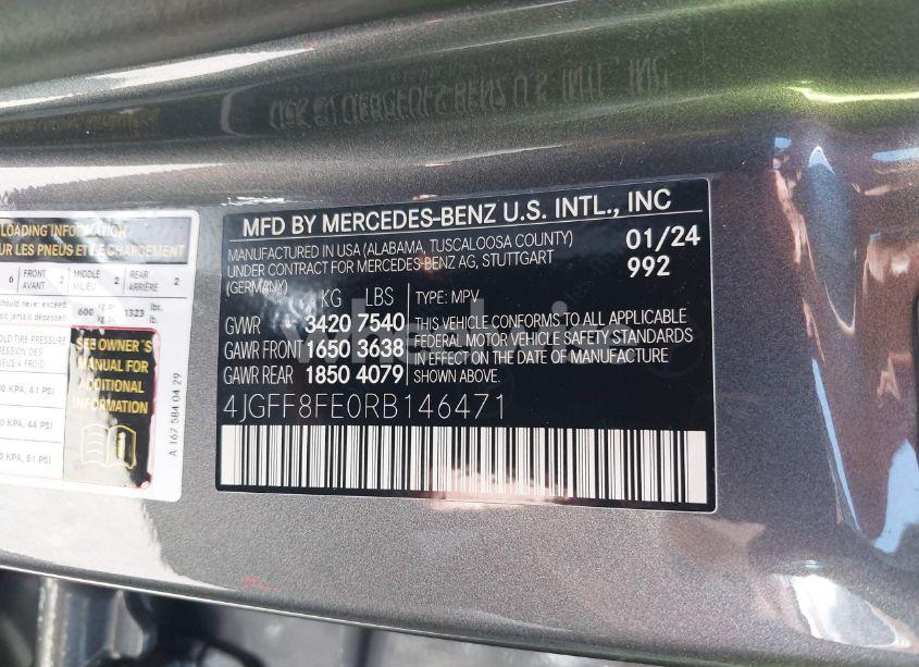 Photo 9 of 2024 Mercedes-benz Gls 580 4MATIC (VIN 4JGFF8FE0RB146471)