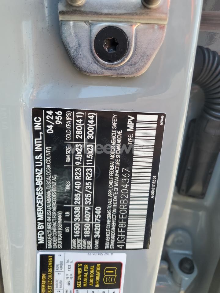 Photo 12 of 2024 MERCEDES-BENZ GLS 580 4MATIC (VIN 4JGFF8FE0RB204367)