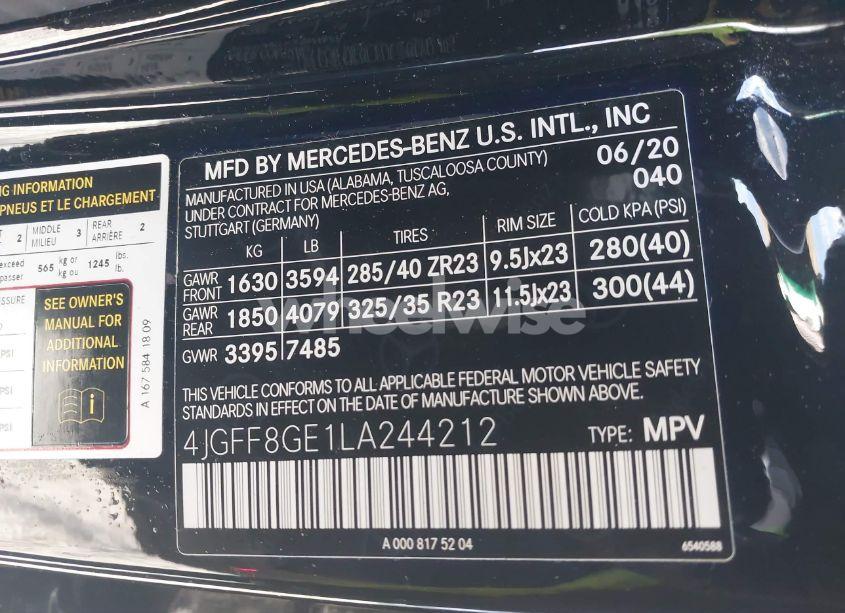 Photo 9 of 2020 Mercedes-benz Gls 580 4MATIC (VIN 4JGFF8GE1LA244212)