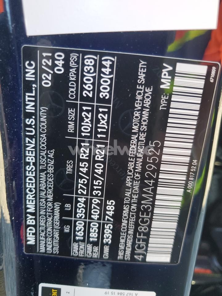 Photo 13 of 2021 MERCEDES-BENZ GLS 580 4MATIC (VIN 4JGFF8GE3MA429525)