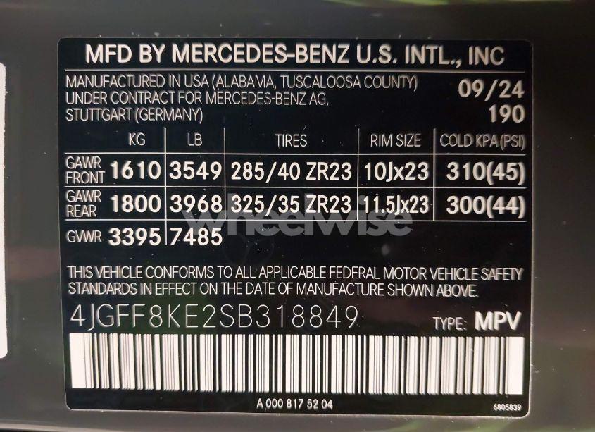 Photo 9 of 2025 Mercedes-benz Amg GLS 63 4MATIC (VIN 4JGFF8KE2SB318849)