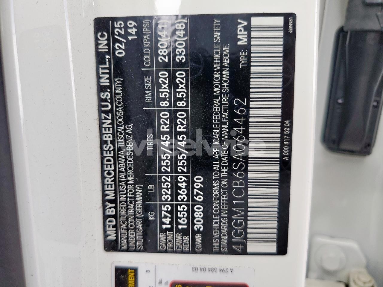 Photo 12 of 2025 MERCEDES-BENZ EQE SUV 350 4MATIC (VIN 4JGGM1CB6SA064462)