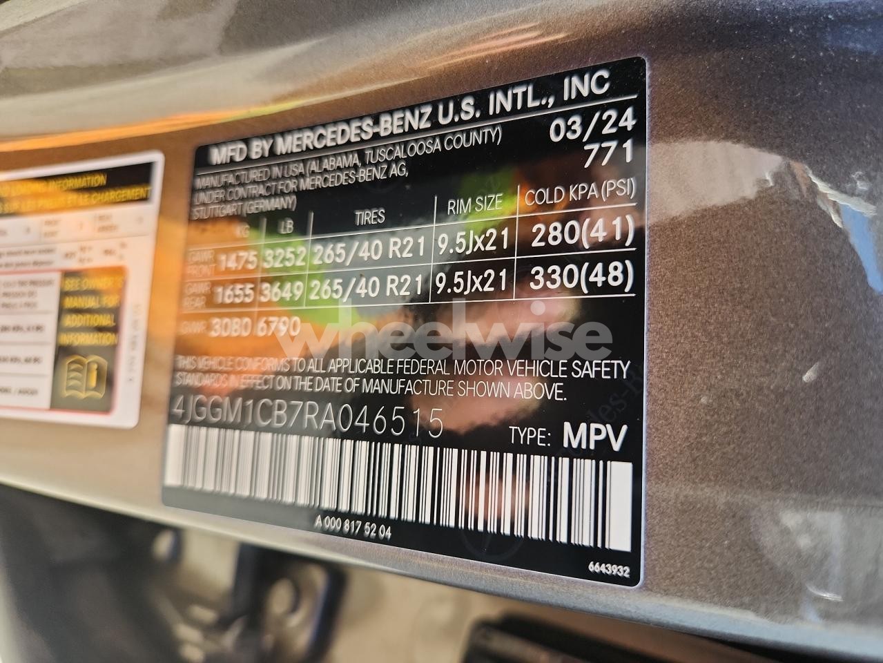 Photo 13 of 2024 MERCEDES-BENZ EQE SUV 350 4MATIC (VIN 4JGGM1CB7RA046515)