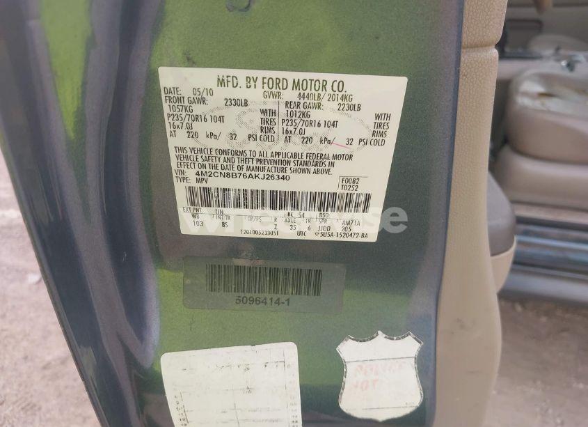 Photo 9 of 2010 Mercury Mariner (VIN 4M2CN8B76AKJ26340)