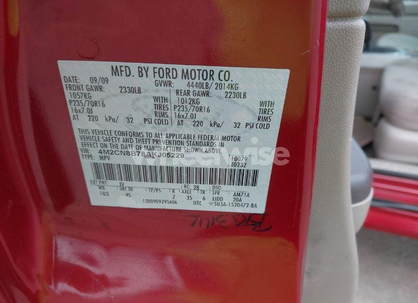 Photo 9 of 2010 Mercury Mariner (VIN 4M2CN8B78AKJ05229)