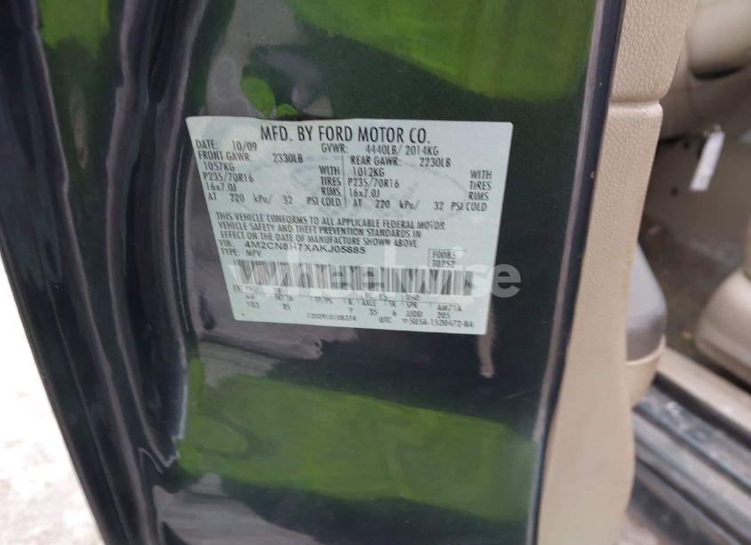 Photo 9 of 2010 Mercury Mariner PREMIER (VIN 4M2CN8H7XAKJ05885)