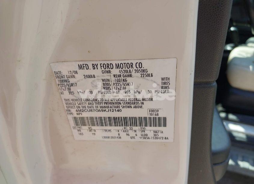 Photo 9 of 2009 Mercury Mariner PREMIER V6 (VIN 4M2CU87G69KJ12140)