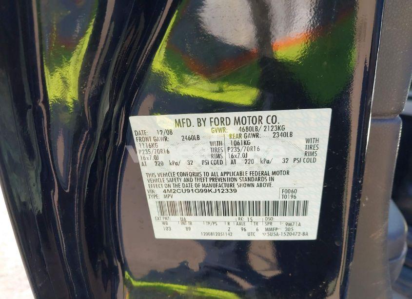 Photo 9 of 2009 Mercury Mariner V6 (VIN 4M2CU91G99KJ12339)