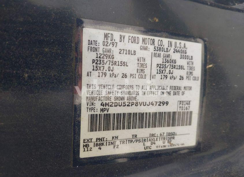 Photo 9 of 1997 Mercury Mountaineer N/A (VIN 4M2DU52P8VUJ47299)