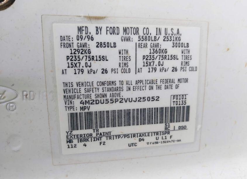 Photo 9 of 1997 Mercury Mountaineer N/A (VIN 4M2DU55P2VUJ25052)