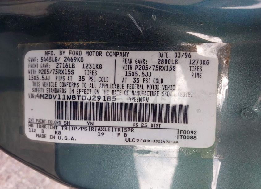 Photo 9 of 1996 Mercury Villager N/A (VIN 4M2DV11W8TDJ29185)