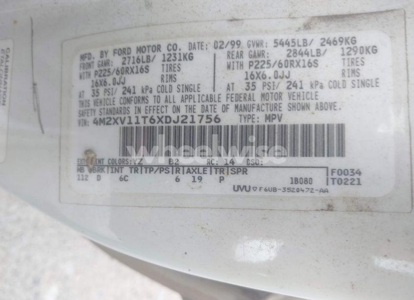 Photo 9 of 1999 Mercury Villager ESTATE/SPORT (VIN 4M2XV11T6XDJ21756)