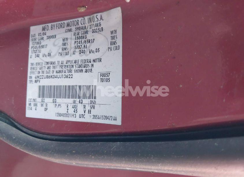 Photo 10 of 2004 Mercury Mountaineer N/A (VIN 4M2ZU86K04UJ13622)