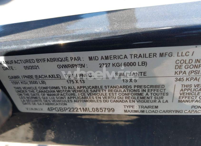 Photo 9 of 2021 American Trailer PONTOON PT22T /13BJ-LED (VIN 4PGBP2221ML085799)