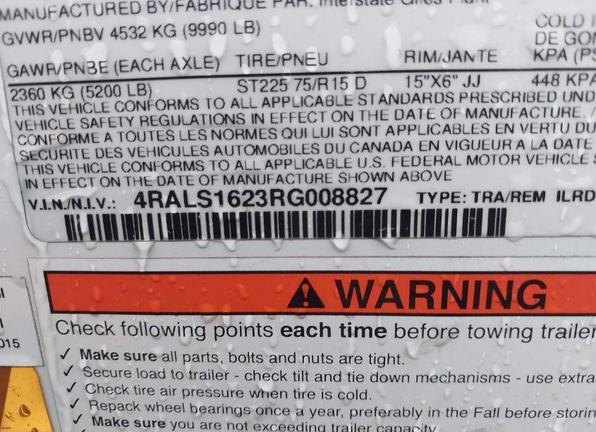 Photo 9 of 2024 Interstate West UNKNOWN (VIN 4RALS1623RG008827)