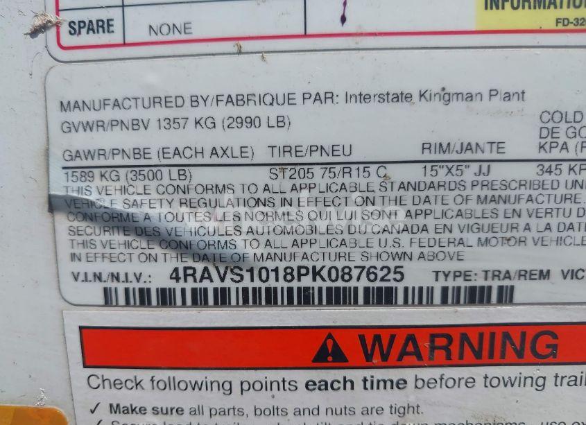 Photo 9 of 2023 Interstate West INTERSTATE WEST (VIN 4RAVS1018PK087625)