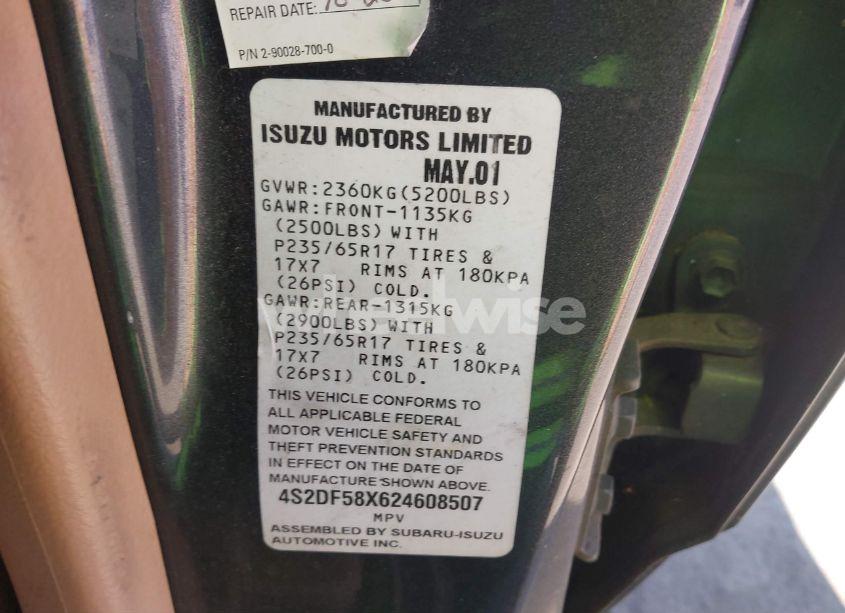 Photo 9 of 2002 Isuzu Axiom XS (VIN 4S2DF58X624608507)