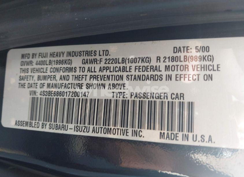 Photo 9 of 2001 Subaru Outback LIMITED (VIN 4S3BE686017200147)