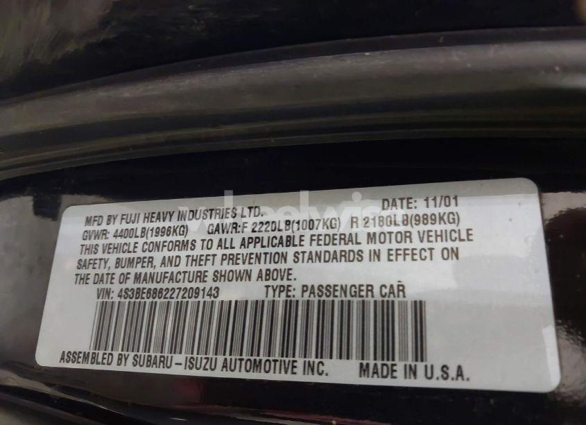 Photo 9 of 2002 Subaru Outback LIMITED (VIN 4S3BE686227209143)