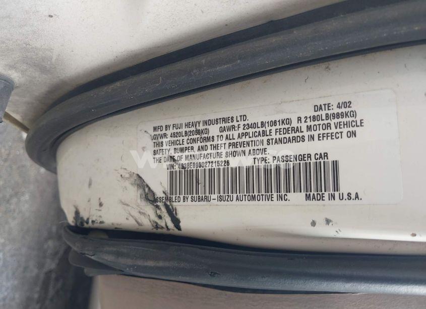 Photo 9 of 2002 Subaru Outback H6-3.0/H6-3.0 VDC (VIN 4S3BE896027215226)