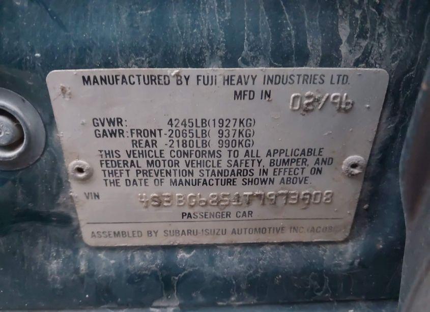 Photo 9 of 1996 Subaru Legacy OUTBACK (VIN 4S3BG6851T7973908)