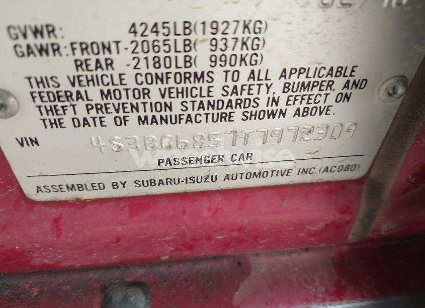 Photo 9 of 1996 Subaru Legacy OUTBACK (VIN 4S3BG6857T7972309)