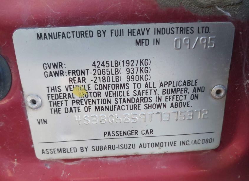 Photo 9 of 1996 Subaru Legacy OUTBACK (VIN 4S3BG6859T7375372)