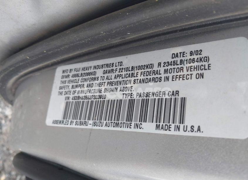 Photo 9 of 2003 Subaru Legacy L/L W/SPECIAL EDITION PACKAGE (VIN 4S3BH635537303959)