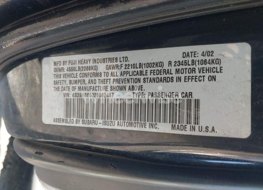 Photo 9 of 2002 Subaru Outback (VIN 4S3BH665326662467)