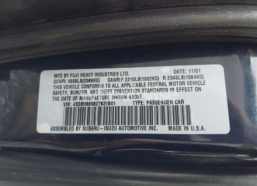 Photo 9 of 2002 Subaru Outback (VIN 4S3BH665827631841)