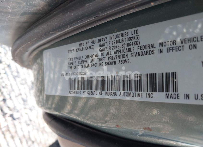 Photo 9 of 2004 Subaru Outback (VIN 4S3BH675047643239)