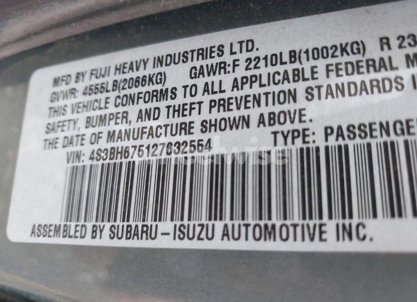 Photo 9 of 2002 Subaru Outback (VIN 4S3BH675127632554)
