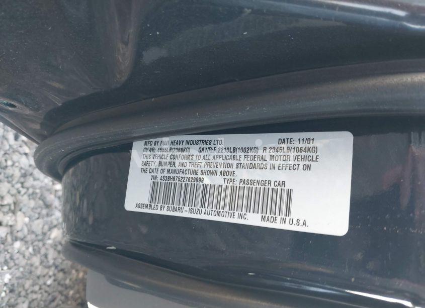 Photo 9 of 2002 Subaru Outback (VIN 4S3BH675227629999)