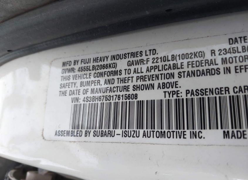 Photo 9 of 2001 Subaru Outback (VIN 4S3BH675317615608)