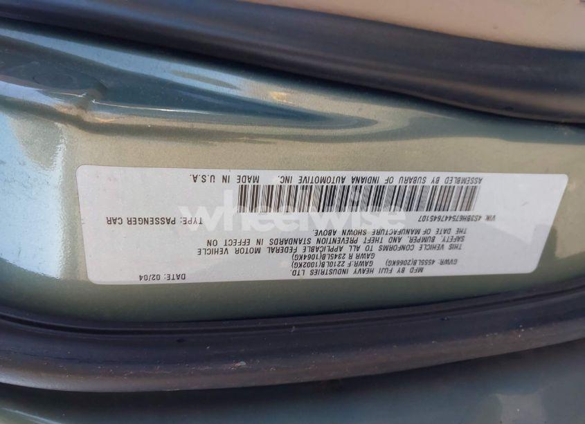 Photo 9 of 2004 Subaru Outback (VIN 4S3BH675447645107)