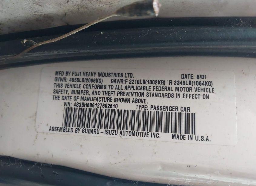 Photo 9 of 2002 Subaru Outback LIMITED (VIN 4S3BH686127602610)