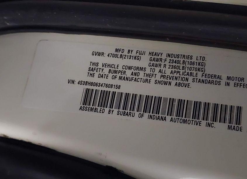 Photo 9 of 2004 Subaru Outback H6-3.0 L.L. BEAN EDITION (VIN 4S3BH806347608158)