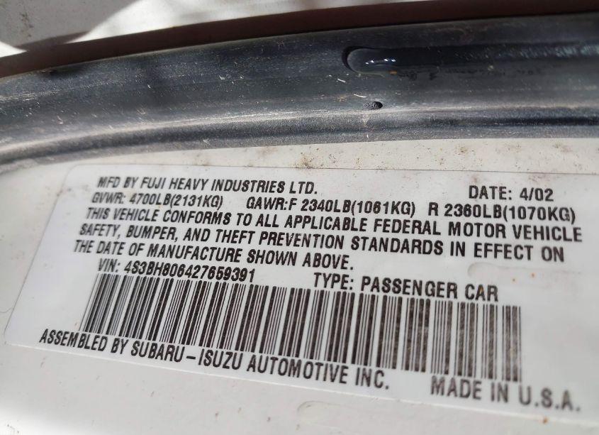 Photo 9 of 2002 Subaru Outback H6-3.0 L.L. BEAN EDITION (VIN 4S3BH806427659391)