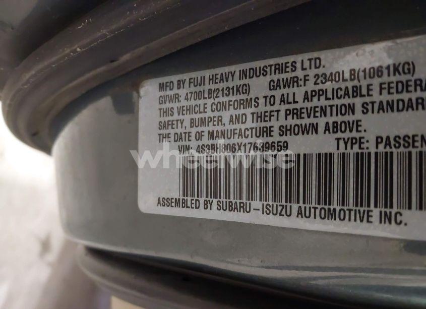 Photo 9 of 2001 Subaru Outback H6-3.0 (VIN 4S3BH806X17639659)