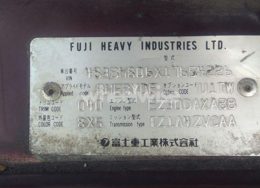 Photo 9 of 2001 Subaru Outback H6-3.0 (VIN 4S3BH806X17654226)