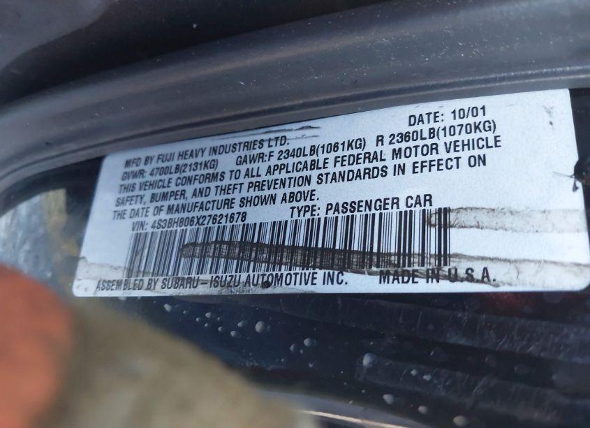 Photo 9 of 2002 Subaru Outback H6-3.0 L.L. BEAN EDITION (VIN 4S3BH806X27621678)