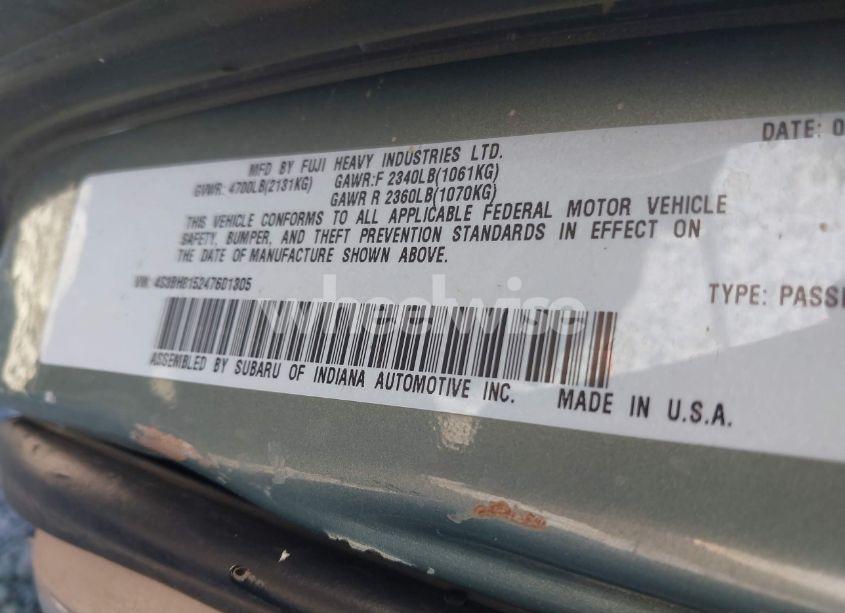 Photo 9 of 2004 Subaru Outback H6-3.0 W/35TH ANNIVERSARY EDITION (VIN 4S3BH815247601305)