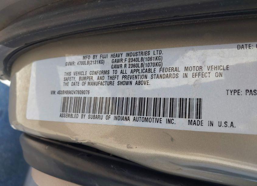 Photo 9 of 2004 Subaru Outback H6-3.0 VDC (VIN 4S3BH896247609076)