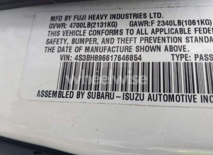 Photo 9 of 2001 Subaru Outback H6-3.0 (VIN 4S3BH896617646854)