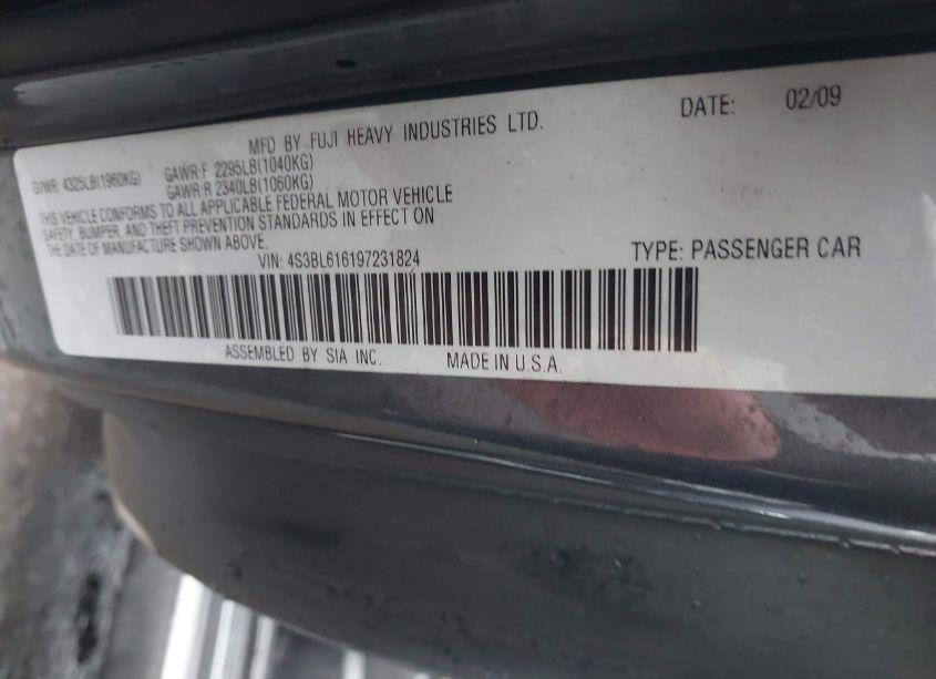 Photo 9 of 2009 Subaru Legacy 2.5I (VIN 4S3BL616197231824)