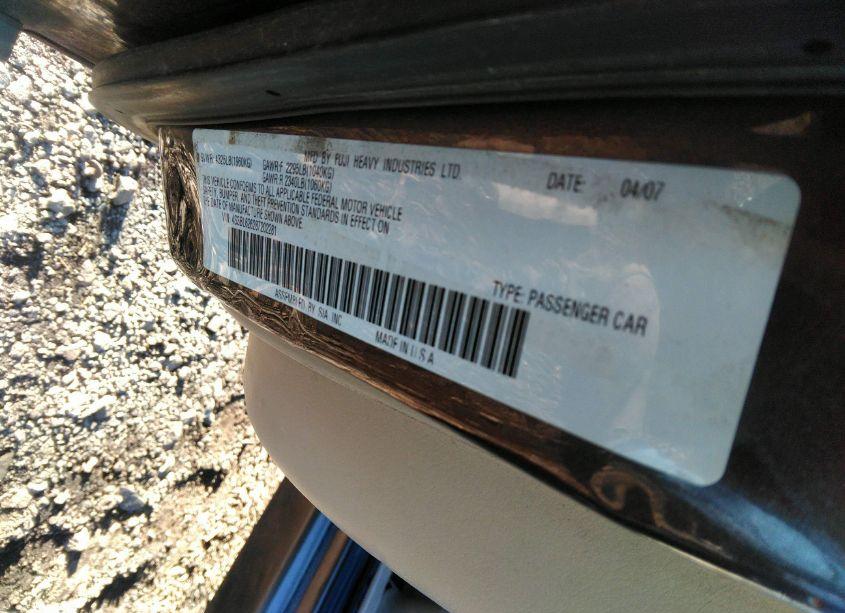 Photo 9 of 2008 Subaru Legacy 2.5I LIMITED (VIN 4S3BL626287202281)